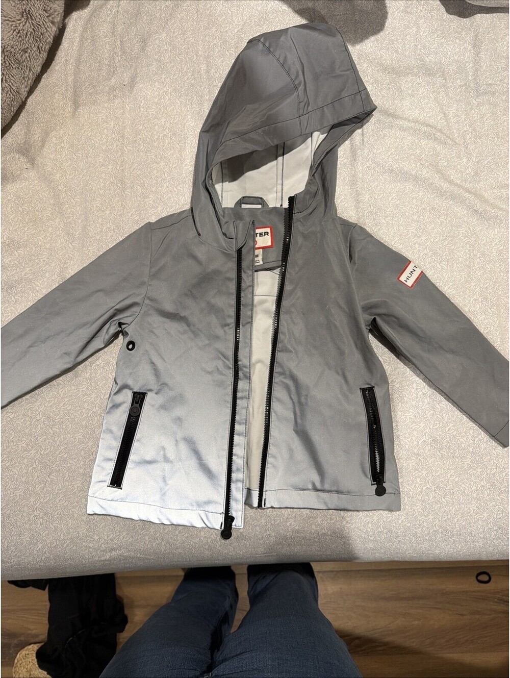 Hunter Toddler Gray Hooded Rain Jacket 18M